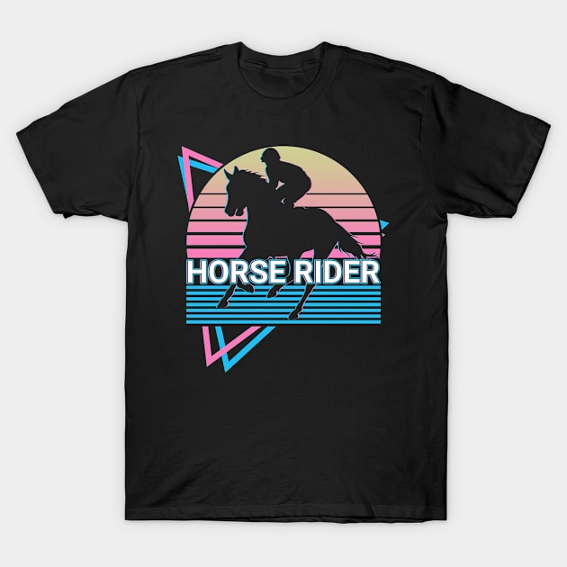 Horse Rider Horseback Riding Retro Gift T-Shirt by Alex21